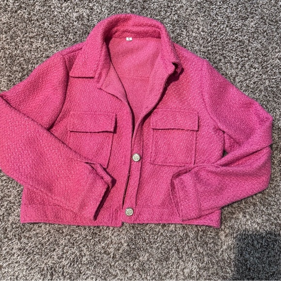 Pink Textured Jacket - Picture 1 of 4